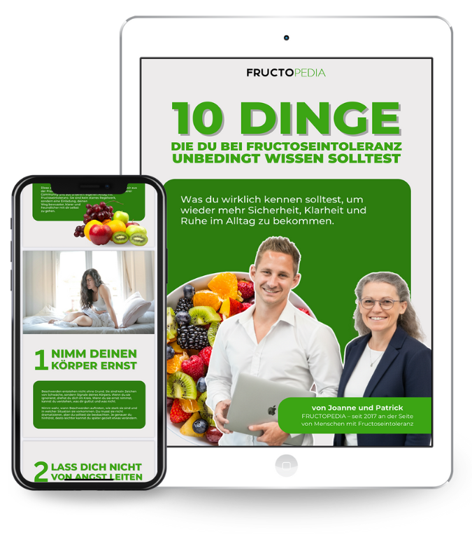 Mockup: Die 10 Dinge bei Fructoseintoleranz