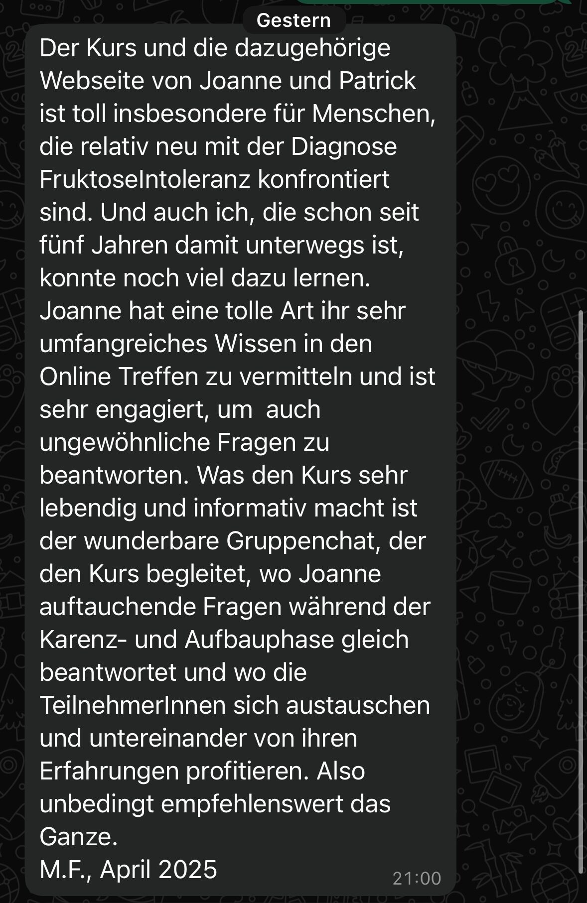 Erfahrungsbericht FructoCoaching